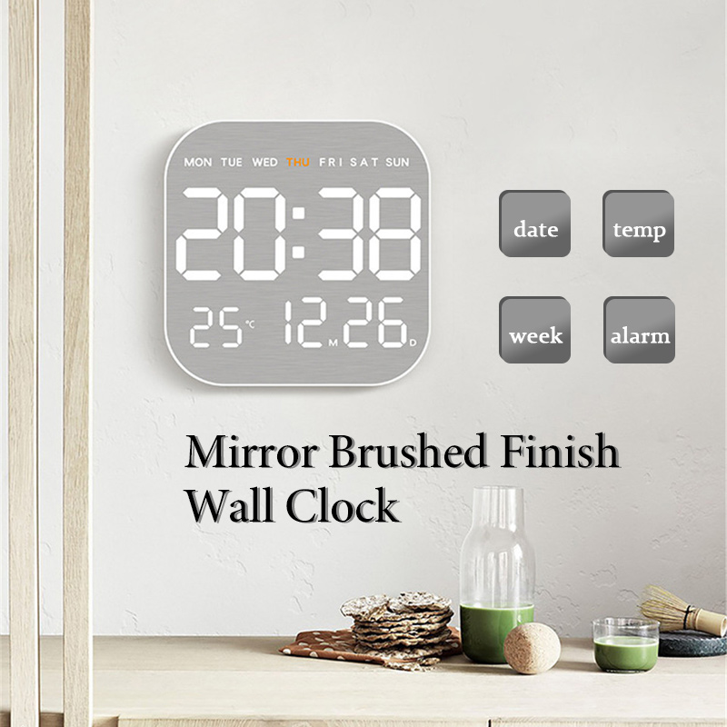 Modern Electronics Gadgets - Mirror Brushed Finish Wall Clock Premium